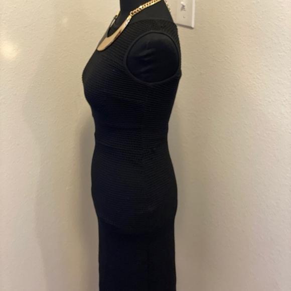 Joseph Ribkoff Black Mesh Bodycon Dress Fitted - Picture 4 of 8